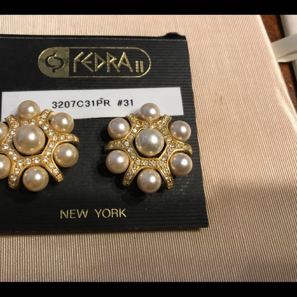 vintage clip on earrings new fedra ll new york - Picture 3 of 5